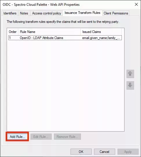 Add Issuance Transform Rule 2